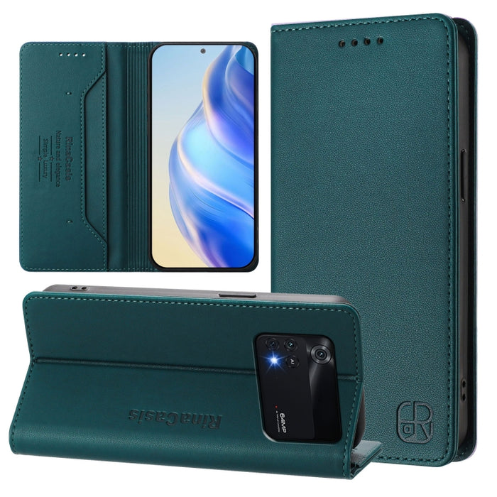 Estuche para teléfono de cuero con doble pliegue y succión magnética y RFID RC01, For Xiaomi 13 Lite 5G / Civi 2, For Xiaomi 13 Pro 5G, For Xiaomi 13 5G, For Xiaomi 12S Ultra, For Xiaomi 12 Pro / 12S Pro, For Xiaomi 12 5G / 12X 5G / 12S 5G             ...