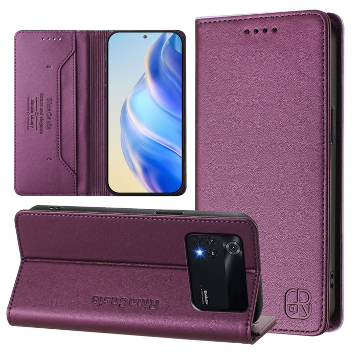 Estuche para teléfono de cuero con doble pliegue y succión magnética y RFID RC01, For Xiaomi 13 Lite 5G / Civi 2, For Xiaomi 13 Pro 5G, For Xiaomi 13 5G, For Xiaomi 12S Ultra, For Xiaomi 12 Pro / 12S Pro, For Xiaomi 12 5G / 12X 5G / 12S 5G             ...