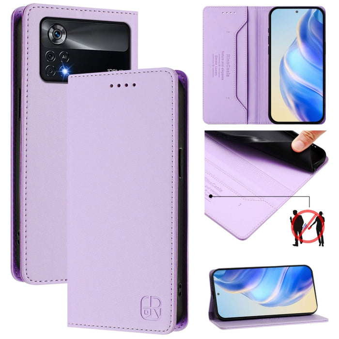 Estuche para teléfono de cuero con doble pliegue y succión magnética y RFID RC01, For Xiaomi 13 Lite 5G / Civi 2, For Xiaomi 13 Pro 5G, For Xiaomi 13 5G, For Xiaomi 12S Ultra, For Xiaomi 12 Pro / 12S Pro, For Xiaomi 12 5G / 12X 5G / 12S 5G             ...