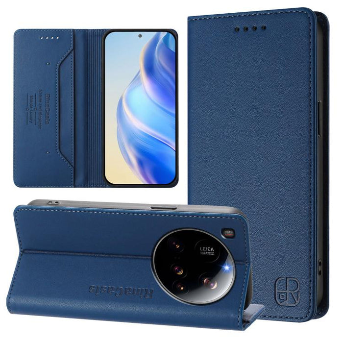 Estuche para teléfono de cuero con doble pliegue y succión magnética y RFID RC01, For Xiaomi Poco M7 4G 169mm, For Xiaomi 15T Pro, For Xiaomi 15T, For Xiaomi Civi 5 Pro Curved, For Xiaomi 15S Pro, For Xiaomi Poco M7 5G / C75 4G                         ...