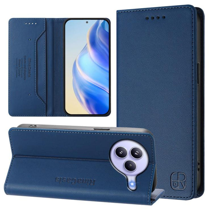 Estuche para teléfono de cuero con doble pliegue y succión magnética y RFID RC01, For Xiaomi Poco M7 4G 169mm, For Xiaomi 15T Pro, For Xiaomi 15T, For Xiaomi Civi 5 Pro Curved, For Xiaomi 15S Pro, For Xiaomi Poco M7 5G / C75 4G                         ...