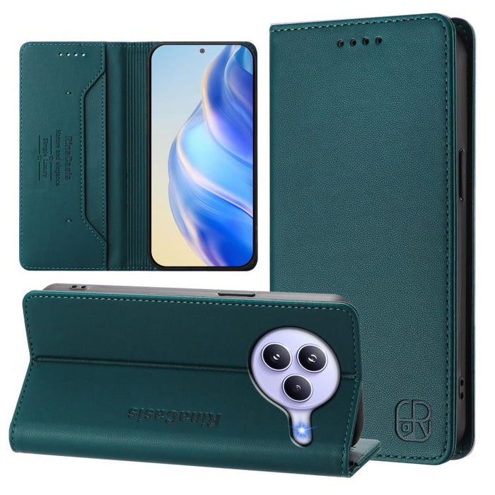 Estuche para teléfono de cuero con doble pliegue y succión magnética y RFID RC01, For Xiaomi Poco M7 4G 169mm, For Xiaomi 15T Pro, For Xiaomi 15T, For Xiaomi Civi 5 Pro Curved, For Xiaomi 15S Pro, For Xiaomi Poco M7 5G / C75 4G                         ...