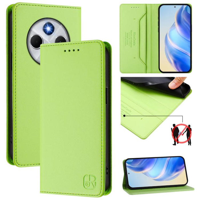 Estuche para teléfono de cuero con doble pliegue y succión magnética y RFID RC01, For Xiaomi Poco M7 4G 169mm, For Xiaomi 15T Pro, For Xiaomi 15T, For Xiaomi Civi 5 Pro Curved, For Xiaomi 15S Pro, For Xiaomi Poco M7 5G / C75 4G                         ...