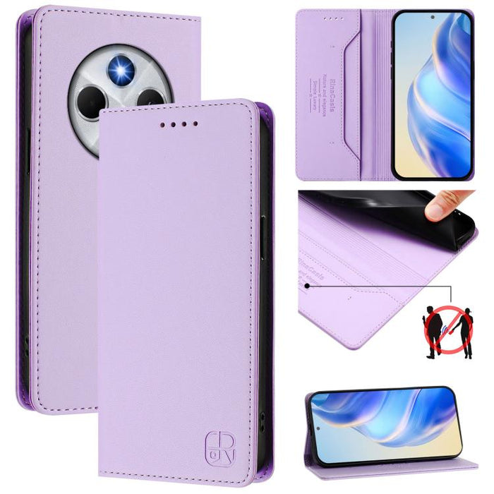 Estuche para teléfono de cuero con doble pliegue y succión magnética y RFID RC01, For Xiaomi Poco M7 4G 169mm, For Xiaomi 15T Pro, For Xiaomi 15T, For Xiaomi Civi 5 Pro Curved, For Xiaomi 15S Pro, For Xiaomi Poco M7 5G / C75 4G                         ...