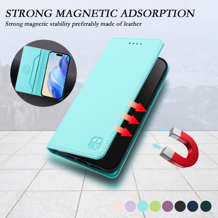 Estuche para teléfono de cuero con doble pliegue y succión magnética y RFID RC01, For Xiaomi Poco M7 4G 169mm, For Xiaomi 15T Pro, For Xiaomi 15T, For Xiaomi Civi 5 Pro Curved, For Xiaomi 15S Pro, For Xiaomi Poco M7 5G / C75 4G                         ...