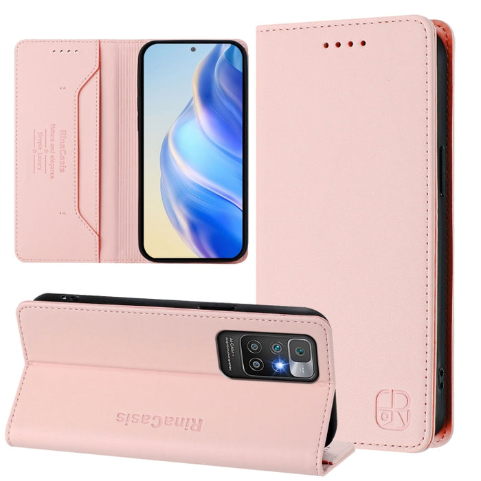 Estuche para teléfono de cuero con doble pliegue y succión magnética y RFID RC01, For Redmi K50 Ultra / Xiaomi 12T / 12T Pro, For Redmi Note 11 Pro 5G / 4G / Global, For Redmi 10 5G / 10 Prime+ 5G Global, For Redmi Note 11S 5G / Xiaomi Poco M4 Pro 5G  ...