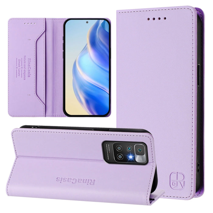 Estuche para teléfono de cuero con doble pliegue y succión magnética y RFID RC01, For Redmi K50 Ultra / Xiaomi 12T / 12T Pro, For Redmi Note 11 Pro 5G / 4G / Global, For Redmi 10 5G / 10 Prime+ 5G Global, For Redmi Note 11S 5G / Xiaomi Poco M4 Pro 5G  ...