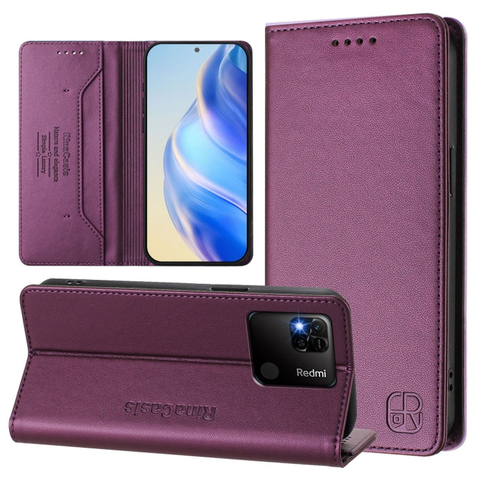 Estuche para teléfono de cuero con doble pliegue y succión magnética y RFID RC01, For Redmi K50 Ultra / Xiaomi 12T / 12T Pro, For Redmi Note 11 Pro 5G / 4G / Global, For Redmi 10 5G / 10 Prime+ 5G Global, For Redmi Note 11S 5G / Xiaomi Poco M4 Pro 5G  ...