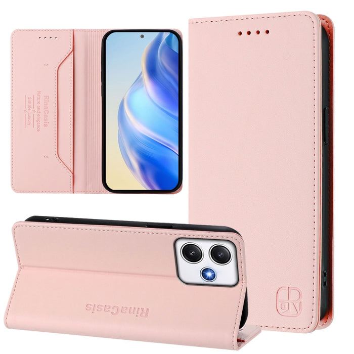 Estuche para teléfono de cuero con doble pliegue y succión magnética y RFID RC01, For Redmi 12 5G / 4G Global / Note 12R, For Redmi Note 11T Pro+ / Note 12T Pro / K50i, For Redmi Note 12 Turbo 5G / Xiaomi Poco F5, For Redmi Note 11 / 11S / 12S 4G Globa...