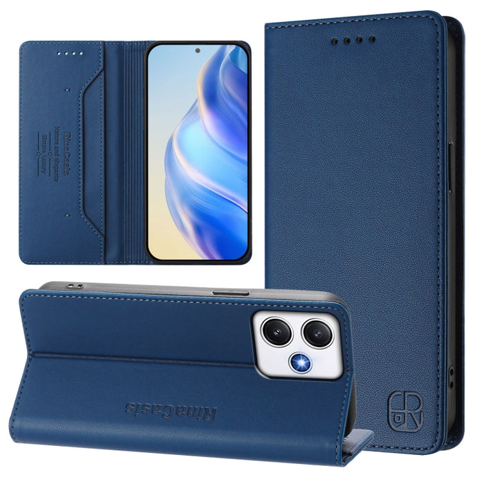 Estuche para teléfono de cuero con doble pliegue y succión magnética y RFID RC01, For Redmi 12 5G / 4G Global / Note 12R, For Redmi Note 11T Pro+ / Note 12T Pro / K50i, For Redmi Note 12 Turbo 5G / Xiaomi Poco F5, For Redmi Note 11 / 11S / 12S 4G Globa...