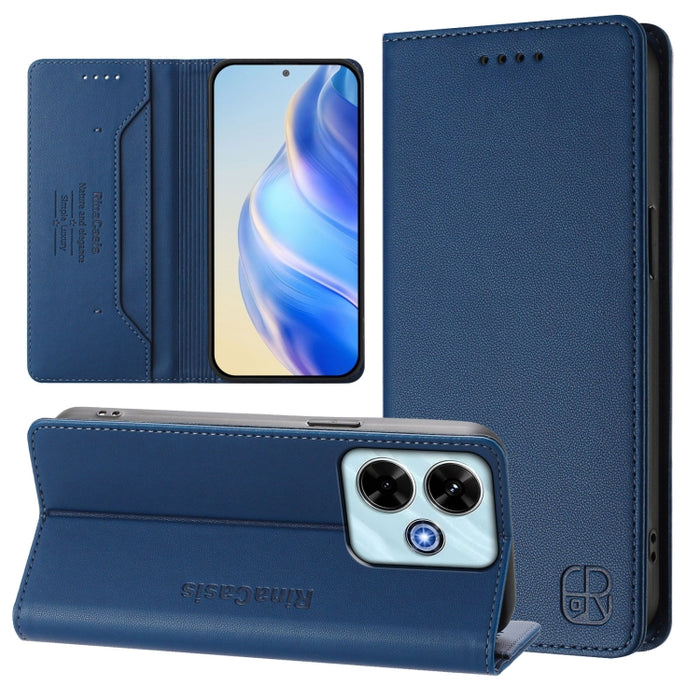 Estuche para teléfono de cuero con doble pliegue y succión magnética y RFID RC01, For Redmi Note 14 4G 163.25mm, For Redmi Note 14 5G, For Redmi 14C 4G / 14R 5G Global, For Redmi K70 Ultra 5G Global, For Redmi 13 5G / 4G Global                         ...
