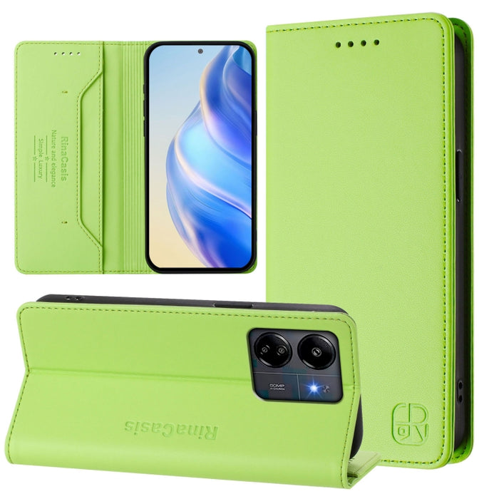 Estuche para teléfono de cuero con doble pliegue y succión magnética y RFID RC01, For Redmi Note 14 4G 163.25mm, For Redmi Note 14 5G, For Redmi 14C 4G / 14R 5G Global, For Redmi K70 Ultra 5G Global, For Redmi 13 5G / 4G Global                         ...