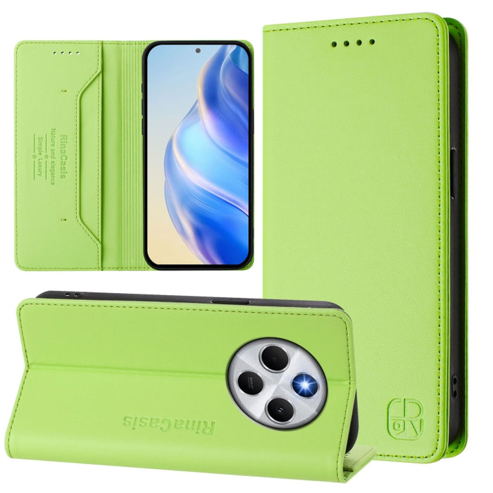 Estuche para teléfono de cuero con doble pliegue y succión magnética y RFID RC01, For Redmi Note 14 4G 163.25mm, For Redmi Note 14 5G, For Redmi 14C 4G / 14R 5G Global, For Redmi K70 Ultra 5G Global, For Redmi 13 5G / 4G Global                         ...