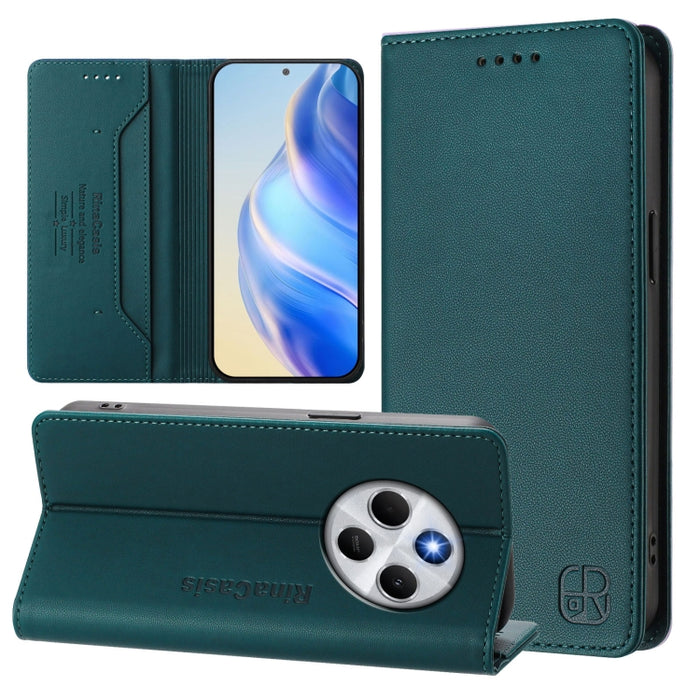 Estuche para teléfono de cuero con doble pliegue y succión magnética y RFID RC01, For Redmi Note 14 4G 163.25mm, For Redmi Note 14 5G, For Redmi 14C 4G / 14R 5G Global, For Redmi K70 Ultra 5G Global, For Redmi 13 5G / 4G Global                         ...
