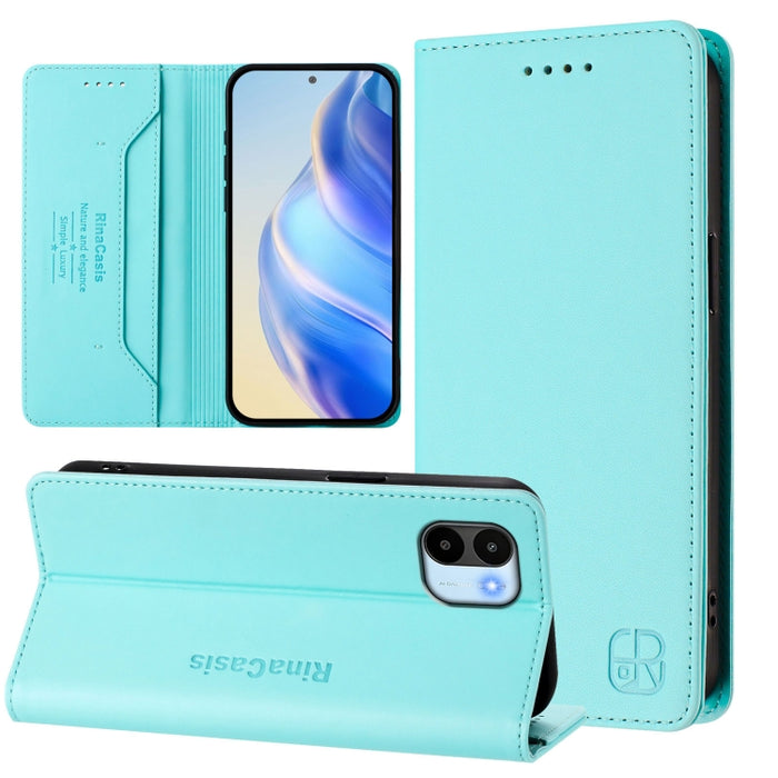 Estuche para teléfono de cuero con doble pliegue y succión magnética y RFID RC01, For Redmi 12 5G / 4G Global / Note 12R, For Redmi Note 11T Pro+ / Note 12T Pro / K50i, For Redmi Note 12 Turbo 5G / Xiaomi Poco F5, For Redmi Note 11 / 11S / 12S 4G Globa...