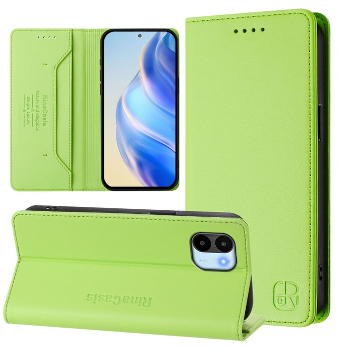 Estuche para teléfono de cuero con doble pliegue y succión magnética y RFID RC01, For Redmi 12 5G / 4G Global / Note 12R, For Redmi Note 11T Pro+ / Note 12T Pro / K50i, For Redmi Note 12 Turbo 5G / Xiaomi Poco F5, For Redmi Note 11 / 11S / 12S 4G Globa...