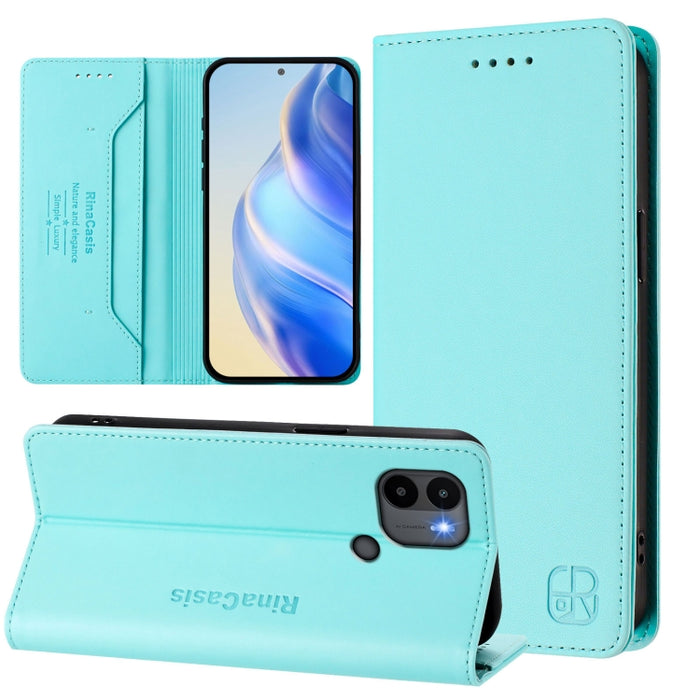 Estuche para teléfono de cuero con doble pliegue y succión magnética y RFID RC01, For Redmi 12 5G / 4G Global / Note 12R, For Redmi Note 11T Pro+ / Note 12T Pro / K50i, For Redmi Note 12 Turbo 5G / Xiaomi Poco F5, For Redmi Note 11 / 11S / 12S 4G Globa...
