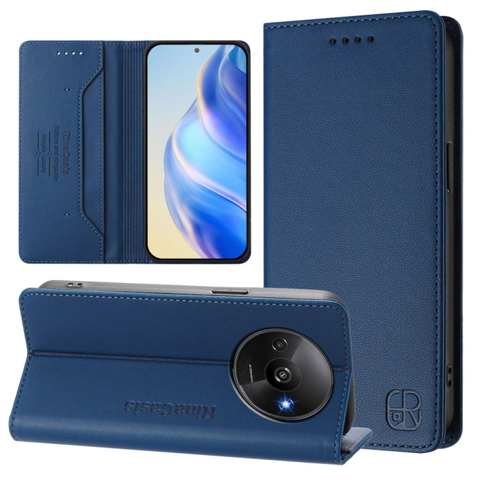 Estuche para teléfono de cuero con doble pliegue y succión magnética y RFID RC01, For Redmi Note 14 4G 163.25mm, For Redmi Note 14 5G, For Redmi 14C 4G / 14R 5G Global, For Redmi K70 Ultra 5G Global, For Redmi 13 5G / 4G Global                         ...