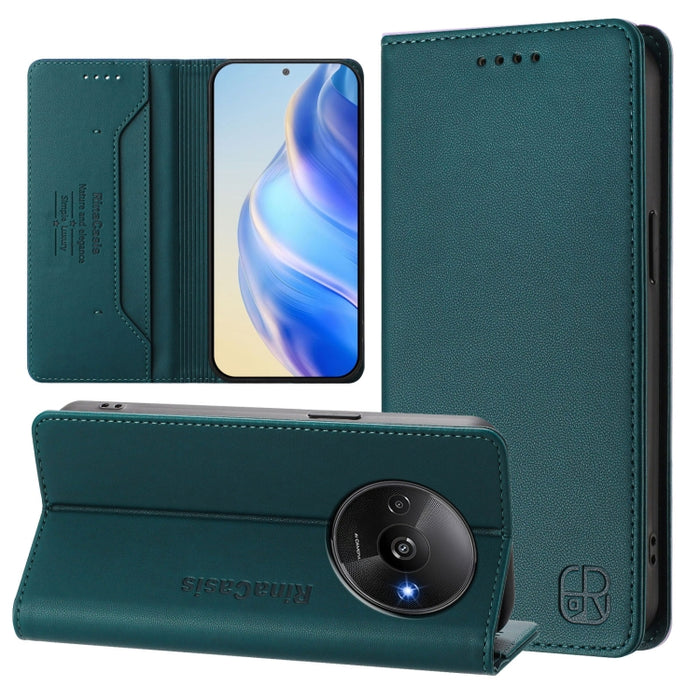 Estuche para teléfono de cuero con doble pliegue y succión magnética y RFID RC01, For Redmi Note 14 4G 163.25mm, For Redmi Note 14 5G, For Redmi 14C 4G / 14R 5G Global, For Redmi K70 Ultra 5G Global, For Redmi 13 5G / 4G Global                         ...