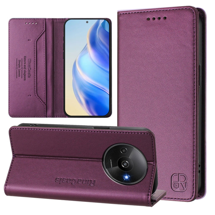 Estuche para teléfono de cuero con doble pliegue y succión magnética y RFID RC01, For Redmi Note 14 4G 163.25mm, For Redmi Note 14 5G, For Redmi 14C 4G / 14R 5G Global, For Redmi K70 Ultra 5G Global, For Redmi 13 5G / 4G Global                         ...