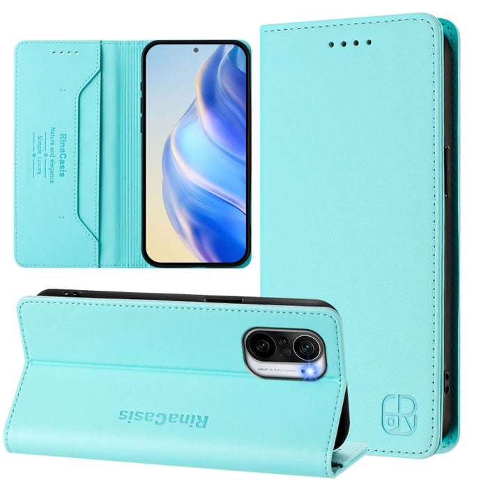Estuche para teléfono de cuero con doble pliegue y succión magnética y RFID RC01, For Redmi K50 Ultra / Xiaomi 12T / 12T Pro, For Redmi Note 11 Pro 5G / 4G / Global, For Redmi 10 5G / 10 Prime+ 5G Global, For Redmi Note 11S 5G / Xiaomi Poco M4 Pro 5G  ...