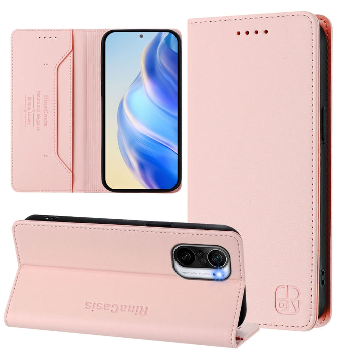 Estuche para teléfono de cuero con doble pliegue y succión magnética y RFID RC01, For Redmi K50 Ultra / Xiaomi 12T / 12T Pro, For Redmi Note 11 Pro 5G / 4G / Global, For Redmi 10 5G / 10 Prime+ 5G Global, For Redmi Note 11S 5G / Xiaomi Poco M4 Pro 5G  ...