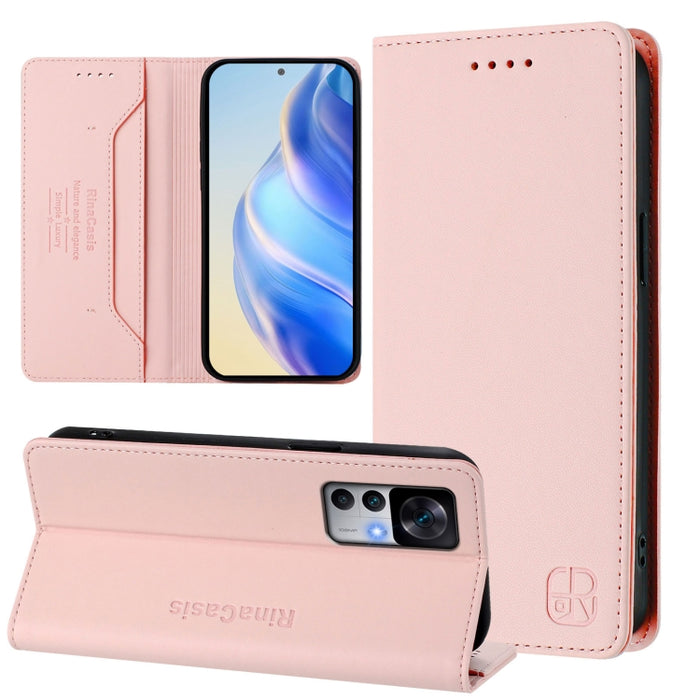 Estuche para teléfono de cuero con doble pliegue y succión magnética y RFID RC01, For Redmi K50 Ultra / Xiaomi 12T / 12T Pro, For Redmi Note 11 Pro 5G / 4G / Global, For Redmi 10 5G / 10 Prime+ 5G Global, For Redmi Note 11S 5G / Xiaomi Poco M4 Pro 5G  ...