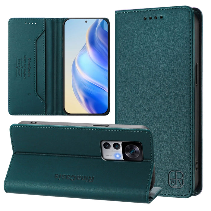 Estuche para teléfono de cuero con doble pliegue y succión magnética y RFID RC01, For Redmi K50 Ultra / Xiaomi 12T / 12T Pro, For Redmi Note 11 Pro 5G / 4G / Global, For Redmi 10 5G / 10 Prime+ 5G Global, For Redmi Note 11S 5G / Xiaomi Poco M4 Pro 5G  ...