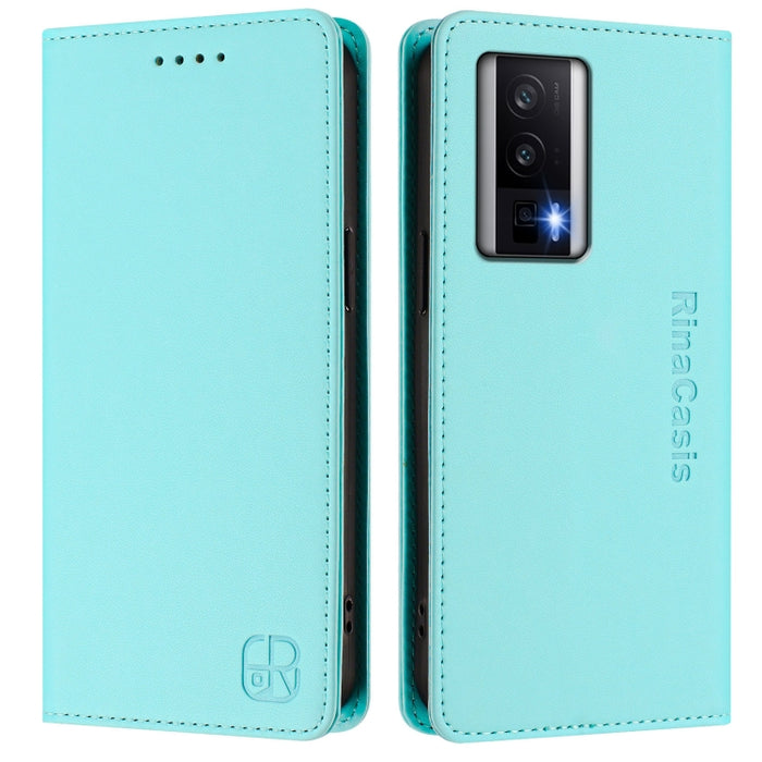 Estuche para teléfono de cuero con doble pliegue y succión magnética y RFID RC01, For Redmi K50 Ultra / Xiaomi 12T / 12T Pro, For Redmi Note 11 Pro 5G / 4G / Global, For Redmi 10 5G / 10 Prime+ 5G Global, For Redmi Note 11S 5G / Xiaomi Poco M4 Pro 5G  ...