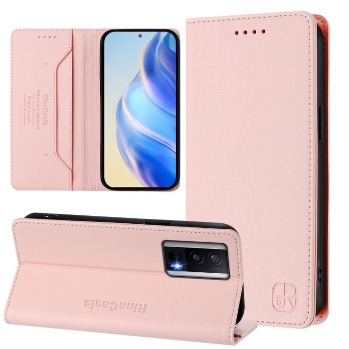 Estuche para teléfono de cuero con doble pliegue y succión magnética y RFID RC01, For Redmi 12 5G / 4G Global / Note 12R, For Redmi Note 11T Pro+ / Note 12T Pro / K50i, For Redmi Note 12 Turbo 5G / Xiaomi Poco F5, For Redmi Note 11 / 11S / 12S 4G Globa...