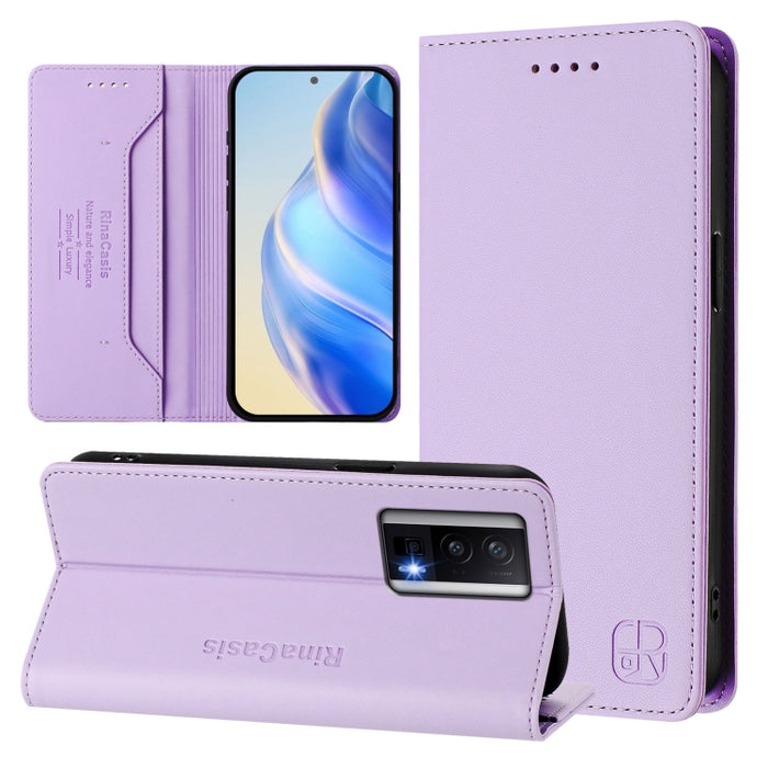 Estuche para teléfono de cuero con doble pliegue y succión magnética y RFID RC01, For Redmi K50 Ultra / Xiaomi 12T / 12T Pro, For Redmi Note 11 Pro 5G / 4G / Global, For Redmi 10 5G / 10 Prime+ 5G Global, For Redmi Note 11S 5G / Xiaomi Poco M4 Pro 5G  ...