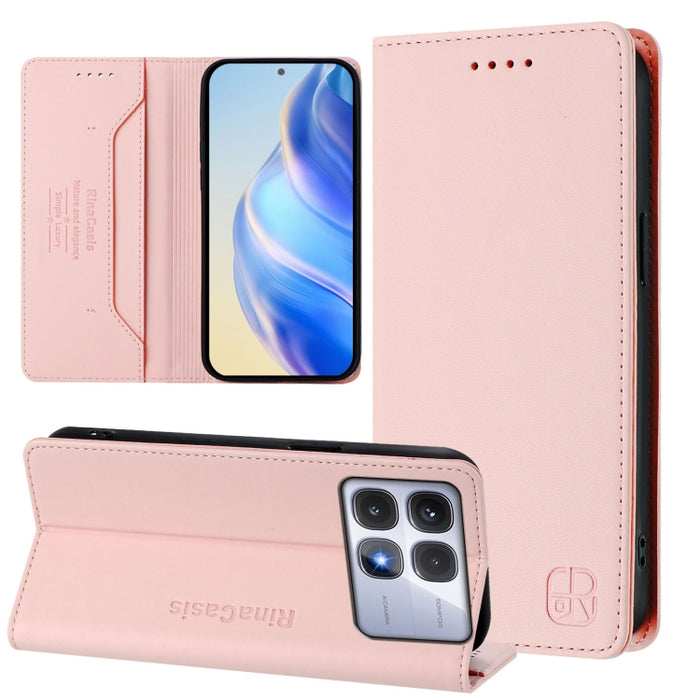 Estuche para teléfono de cuero con doble pliegue y succión magnética y RFID RC01, For Redmi Note 14 4G 163.25mm, For Redmi Note 14 5G, For Redmi 14C 4G / 14R 5G Global, For Redmi K70 Ultra 5G Global, For Redmi 13 5G / 4G Global                         ...
