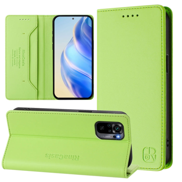 Estuche para teléfono de cuero con doble pliegue y succión magnética y RFID RC01, For Redmi K50 Ultra / Xiaomi 12T / 12T Pro, For Redmi Note 11 Pro 5G / 4G / Global, For Redmi 10 5G / 10 Prime+ 5G Global, For Redmi Note 11S 5G / Xiaomi Poco M4 Pro 5G  ...
