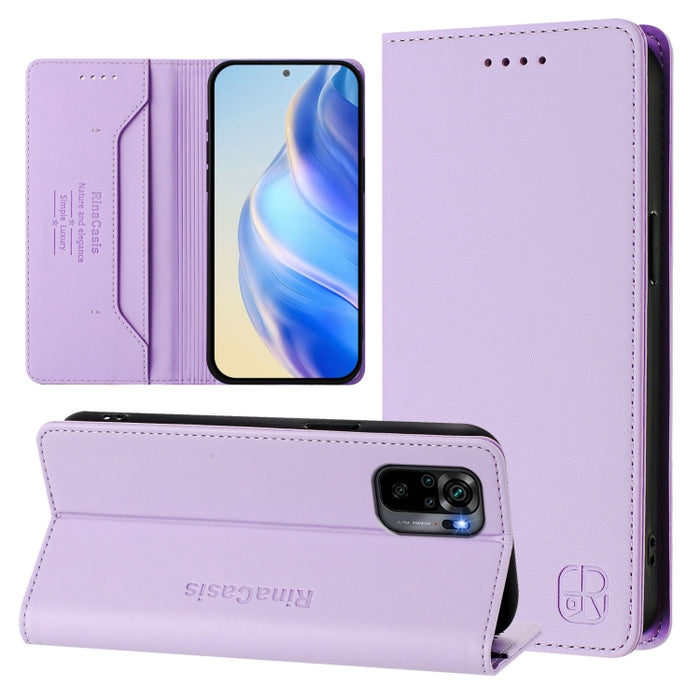 Estuche para teléfono de cuero con doble pliegue y succión magnética y RFID RC01, For Redmi K50 Ultra / Xiaomi 12T / 12T Pro, For Redmi Note 11 Pro 5G / 4G / Global, For Redmi 10 5G / 10 Prime+ 5G Global, For Redmi Note 11S 5G / Xiaomi Poco M4 Pro 5G  ...