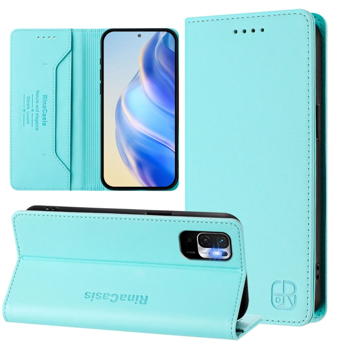 Estuche para teléfono de cuero con doble pliegue y succión magnética y RFID RC01, For Redmi K50 Ultra / Xiaomi 12T / 12T Pro, For Redmi Note 11 Pro 5G / 4G / Global, For Redmi 10 5G / 10 Prime+ 5G Global, For Redmi Note 11S 5G / Xiaomi Poco M4 Pro 5G  ...