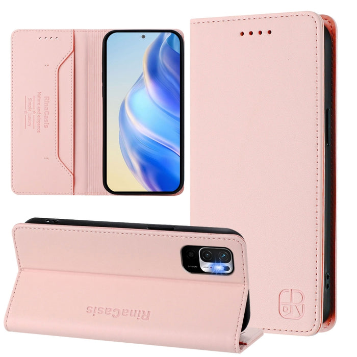 Estuche para teléfono de cuero con doble pliegue y succión magnética y RFID RC01, For Redmi K50 Ultra / Xiaomi 12T / 12T Pro, For Redmi Note 11 Pro 5G / 4G / Global, For Redmi 10 5G / 10 Prime+ 5G Global, For Redmi Note 11S 5G / Xiaomi Poco M4 Pro 5G  ...