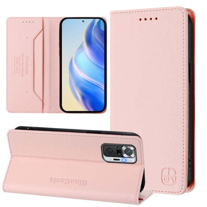 Estuche para teléfono de cuero con doble pliegue y succión magnética y RFID RC01, For Redmi K50 Ultra / Xiaomi 12T / 12T Pro, For Redmi Note 11 Pro 5G / 4G / Global, For Redmi 10 5G / 10 Prime+ 5G Global, For Redmi Note 11S 5G / Xiaomi Poco M4 Pro 5G  ...