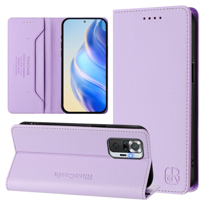 Estuche para teléfono de cuero con doble pliegue y succión magnética y RFID RC01, For Redmi K50 Ultra / Xiaomi 12T / 12T Pro, For Redmi Note 11 Pro 5G / 4G / Global, For Redmi 10 5G / 10 Prime+ 5G Global, For Redmi Note 11S 5G / Xiaomi Poco M4 Pro 5G  ...
