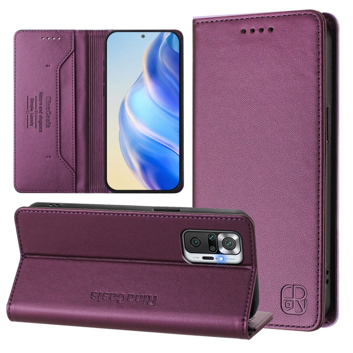 Estuche para teléfono de cuero con doble pliegue y succión magnética y RFID RC01, For Redmi K50 Ultra / Xiaomi 12T / 12T Pro, For Redmi Note 11 Pro 5G / 4G / Global, For Redmi 10 5G / 10 Prime+ 5G Global, For Redmi Note 11S 5G / Xiaomi Poco M4 Pro 5G  ...