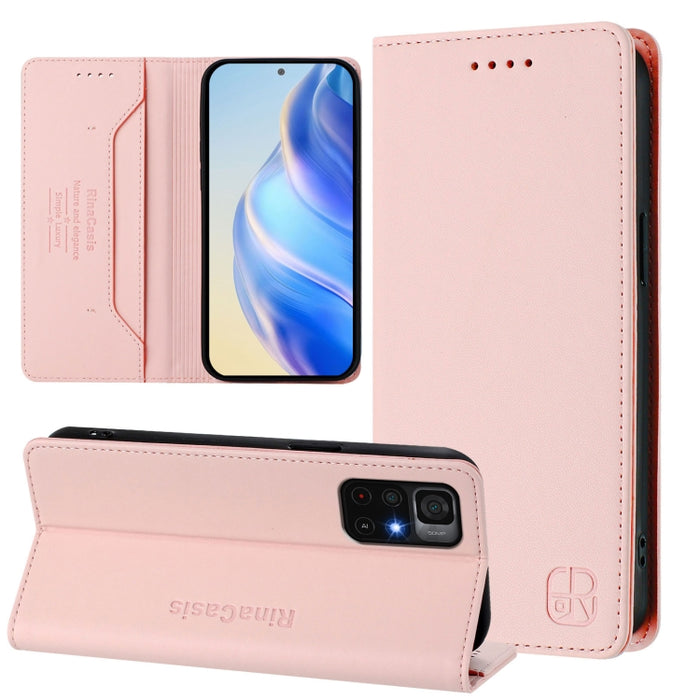 Estuche para teléfono de cuero con doble pliegue y succión magnética y RFID RC01, For Redmi K50 Ultra / Xiaomi 12T / 12T Pro, For Redmi Note 11 Pro 5G / 4G / Global, For Redmi 10 5G / 10 Prime+ 5G Global, For Redmi Note 11S 5G / Xiaomi Poco M4 Pro 5G  ...