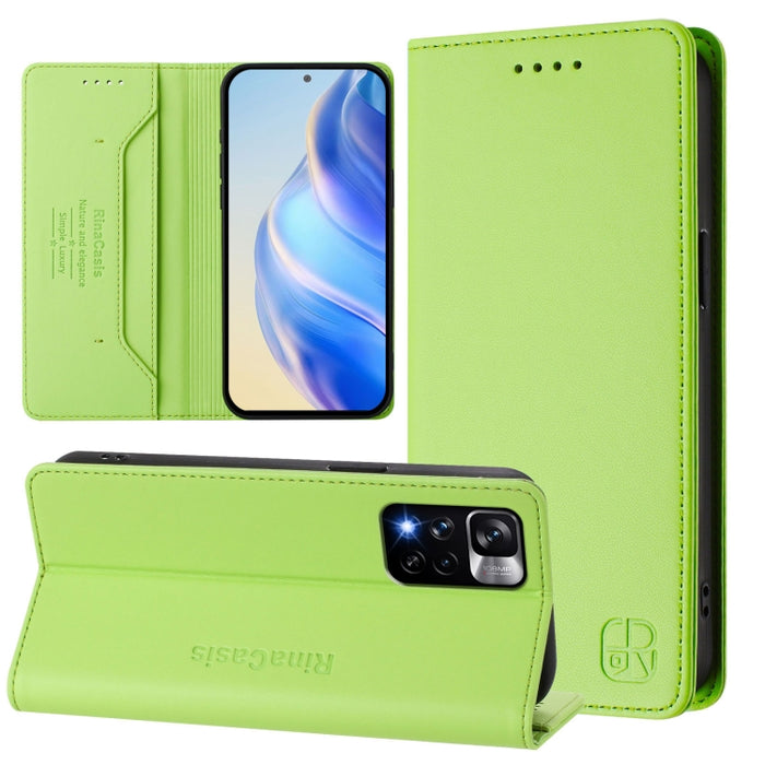 Estuche para teléfono de cuero con doble pliegue y succión magnética y RFID RC01, For Redmi K50 Ultra / Xiaomi 12T / 12T Pro, For Redmi Note 11 Pro 5G / 4G / Global, For Redmi 10 5G / 10 Prime+ 5G Global, For Redmi Note 11S 5G / Xiaomi Poco M4 Pro 5G  ...