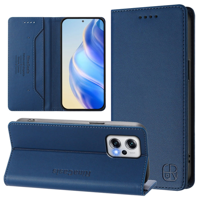 Estuche para teléfono de cuero con doble pliegue y succión magnética y RFID RC01, For Redmi 12 5G / 4G Global / Note 12R, For Redmi Note 11T Pro+ / Note 12T Pro / K50i, For Redmi Note 12 Turbo 5G / Xiaomi Poco F5, For Redmi Note 11 / 11S / 12S 4G Globa...