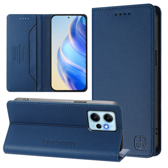 Estuche para teléfono de cuero con doble pliegue y succión magnética y RFID RC01, For Redmi 12 5G / 4G Global / Note 12R, For Redmi Note 11T Pro+ / Note 12T Pro / K50i, For Redmi Note 12 Turbo 5G / Xiaomi Poco F5, For Redmi Note 11 / 11S / 12S 4G Globa...