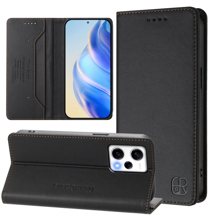 Estuche para teléfono de cuero con doble pliegue y succión magnética y RFID RC01, For Redmi K50 Ultra / Xiaomi 12T / 12T Pro, For Redmi Note 11 Pro 5G / 4G / Global, For Redmi 10 5G / 10 Prime+ 5G Global, For Redmi Note 11S 5G / Xiaomi Poco M4 Pro 5G  ...