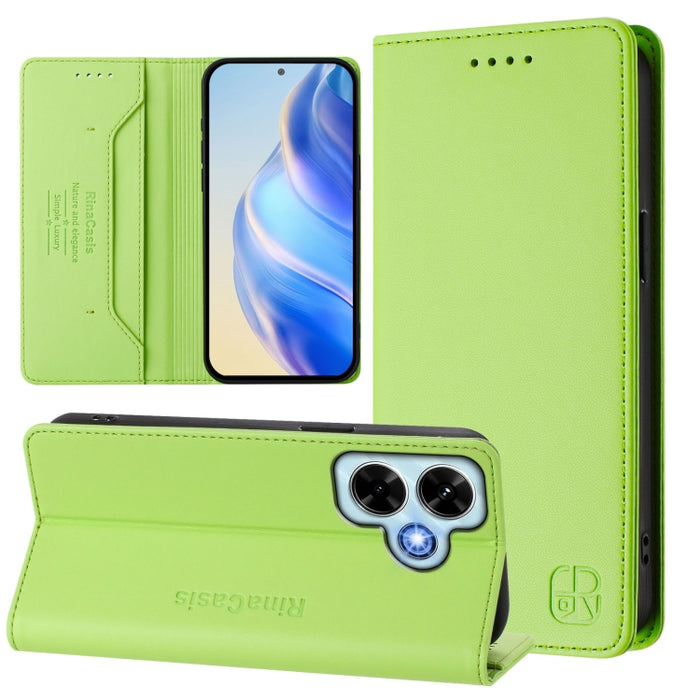 Estuche para teléfono de cuero con doble pliegue y succión magnética y RFID RC01, For Redmi Note 14 4G 163.25mm, For Redmi Note 14 5G, For Redmi 14C 4G / 14R 5G Global, For Redmi K70 Ultra 5G Global, For Redmi 13 5G / 4G Global                         ...