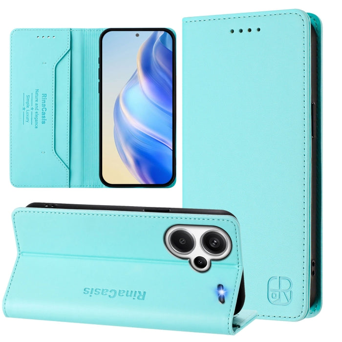 Estuche para teléfono de cuero con doble pliegue y succión magnética y RFID RC01, For Redmi Note 14 4G 163.25mm, For Redmi Note 14 5G, For Redmi 14C 4G / 14R 5G Global, For Redmi K70 Ultra 5G Global, For Redmi 13 5G / 4G Global                         ...