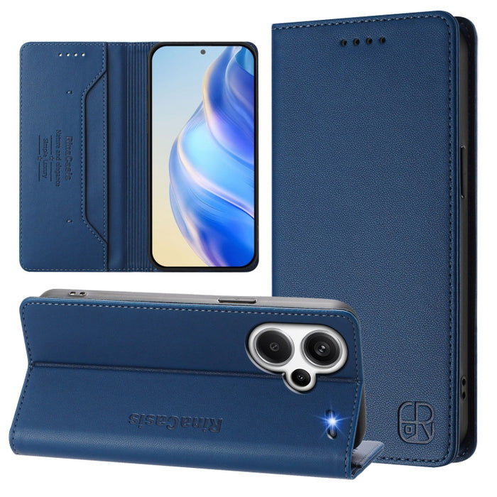 Estuche para teléfono de cuero con doble pliegue y succión magnética y RFID RC01, For Redmi 12 5G / 4G Global / Note 12R, For Redmi Note 11T Pro+ / Note 12T Pro / K50i, For Redmi Note 12 Turbo 5G / Xiaomi Poco F5, For Redmi Note 11 / 11S / 12S 4G Globa...