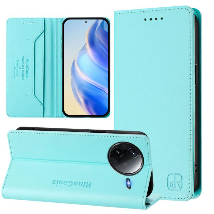 Estuche para teléfono de cuero con doble pliegue y succión magnética y RFID RC01, For Redmi Note 14 4G 163.25mm, For Redmi Note 14 5G, For Redmi 14C 4G / 14R 5G Global, For Redmi K70 Ultra 5G Global, For Redmi 13 5G / 4G Global                         ...