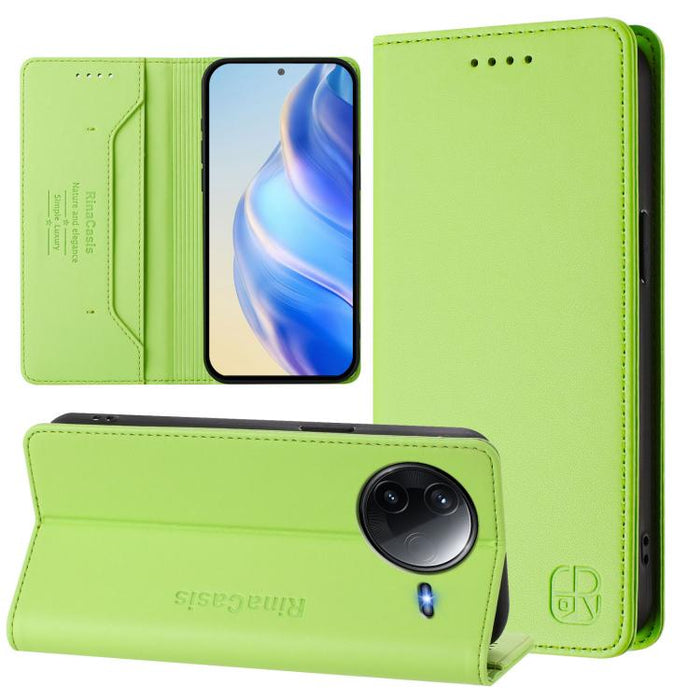Estuche para teléfono de cuero con doble pliegue y succión magnética y RFID RC01, For Redmi Note 14 4G 163.25mm, For Redmi Note 14 5G, For Redmi 14C 4G / 14R 5G Global, For Redmi K70 Ultra 5G Global, For Redmi 13 5G / 4G Global                         ...