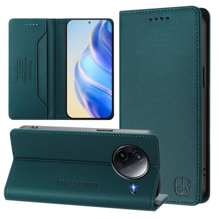 Estuche para teléfono de cuero con doble pliegue y succión magnética y RFID RC01, For Redmi A7 Pro 171mm / Poco C85x 5G, For Redmi 15a 5G Global, For Redmi Turbo 5 Max / Poco X8 Pro Max, For Redmi Turbo 5 Global / Poco X8 Pro 5G                        ...